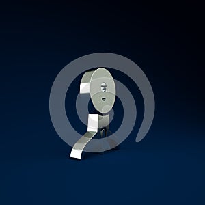 Silver Web camera icon isolated on blue background. Chat camera. Webcam icon. Minimalism concept. 3d illustration 3D render