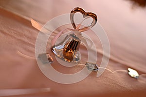 Silver wedding bell with heart