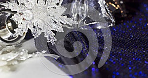 Silver and white Christmas decorations