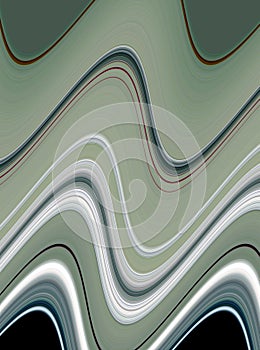 Silver white fluid lines, hypnotic blurred creative design