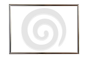 Silver wooden photo frame isolated on white. Saved with clipping