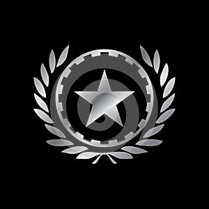 Silver Working Class Hero Emblem Symbol Design