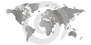 Silver world map on white background. Vector EPS10