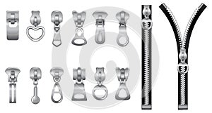 Silver Zipper Latch Set