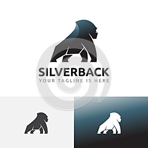 Silverback Strong Gorilla Big Monkey Jungle Mascot Logo