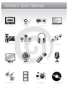 Silvero icon series - multimedia and electronic