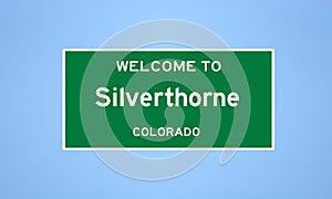 Silverthorne, Colorado city limit sign. Town sign from the USA