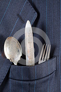 Silverware in a pocket