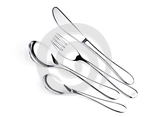 Silverware set - fork, knife, and two spoons