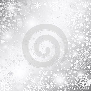 Silvery christmas frame