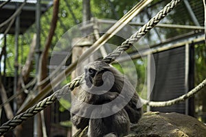 Silvery Gibbon hylobates moloch