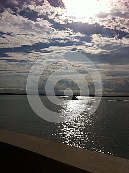 SILVERY REFLECTIONS IN THE SEA FROM BRICKELL KEY