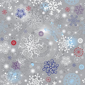 Silvery seamless Christmas pattern