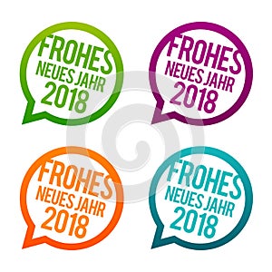 Silvester - Frohes neues Jahr 2018 Buttons.