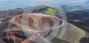 Silvestri crater at the slopes of Mount Etna at the island Sicily, Italy