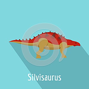 Silvisaurus icon, flat style.