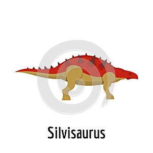 Silvisaurus icon, flat style.