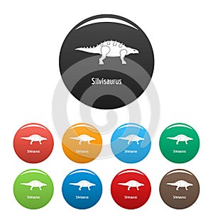 Silvisaurus icons set color