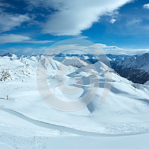 Silvretta Alps winter view (Austria).