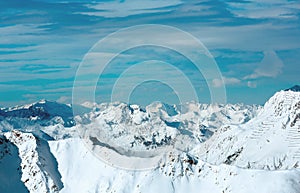 Silvretta Alps winter view (Austria).