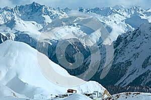 Silvretta Alps winter view (Austria).