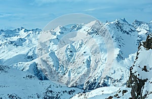 Silvretta Alps winter view (Austria).