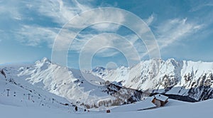 Silvretta Alps winter view (Austria). Panorama