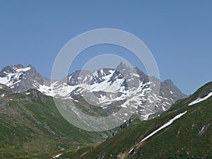 Silvretta high Alpine pass in Austria