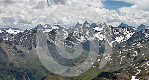 Silvretta mountain range in summer