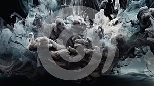 silwer sparkling abstract background, luxury black smoke, cosmic swirling ink photo