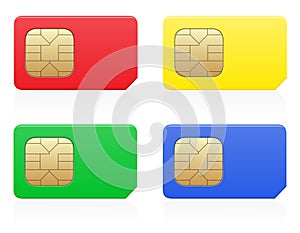 Sim card colour vector illustration