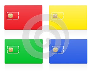 Sim card colour vector illustration