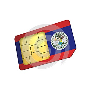 SIM Card with Flag of Belize A concept of Belize Mobile Operator