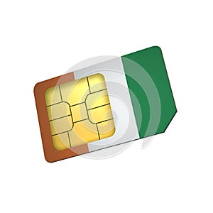 SIM Card with Flag of Cote Divoire A concept of Cote Divoire Mobile Operator