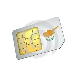 SIM Card with Flag of Cyprus A concept of Cyprus Mobile Operator