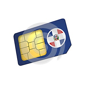 SIM Card with Flag of Dominic A concept of Dominic Mobile Operator