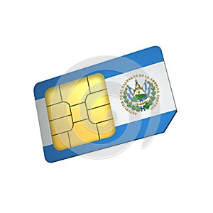 SIM Card with Flag of El Salvador A concept of El Salvador Mobile Operator