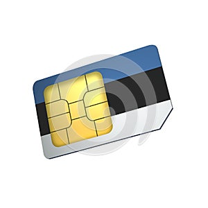 SIM Card with Flag of Estonia A concept of Estonia Mobile Operator