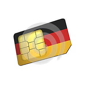 SIM Card with Flag of Germany A concept of Germany Mobile Operator