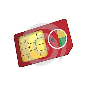 SIM Card with Flag of Guinea Bissau A concept of Guinea Bissau Mobile Operator