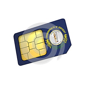 SIM Card with Flag of Kentucky A concept of USA Mobile Operator