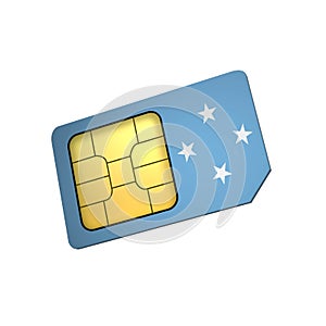 SIM Card with Flag of Micronesia A concept of Micronesia Mobile Operator