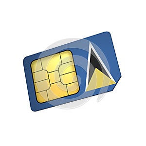 SIM Card with Flag of Saint Lucia A concept of Saint Lucia Mobile Operator