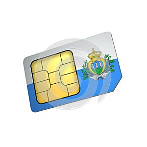 SIM Card with Flag of San Marino A concept of San Marino Mobile Operator