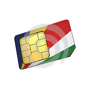 SIM Card with Flag of Seychelles A concept of Seychelles Mobile Operator