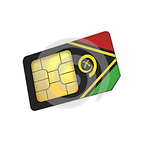 SIM Card with Flag of Vanuatu A concept of Vanuatu Mobile Operator