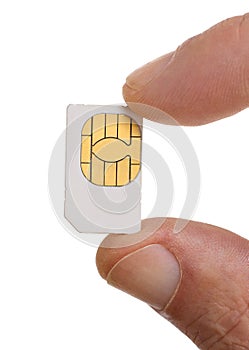 Sim card In a hand