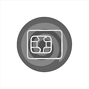 Sim Card Icon Isolated Black On White Background, Sim Card Icon Vector Flat Modern, Sim Card Icon,