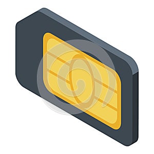 Sim card icon, isometric style