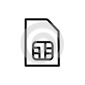 sim card icon linear vector graphics sign